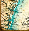 Georgia Coast Map Art C 1865 11 X 14 Hand Etsy | Beach Map