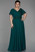 Long Emerald Green Plus Size Evening Dress ABU1562 | Abiyefon.com