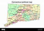 Mapa político del estado de Connecticut Fotografía de stock - Alamy