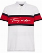 Tommy Hilfiger Mens White Signature Logo Slim Fit Polo Shirt