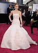 Jennifer Lawrence in in long white dress at Oscars 2013 -06 | GotCeleb
