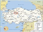 Capital of Turkey map - Map of Turkey capital (Western Asia - Asia)