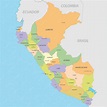 Vector de mapa de perú | Vector Premium