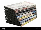 Stack of DVD Movies Against a White Background Stock Photo - Alamy