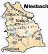 Karte von Miesbach mit Verkehrsnetz in Pastellorange - Lizenzfreies ...