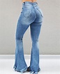 Ripped Bell-bottomed Tassel Denim Pants in 2020 | Bell bottom jeans ...