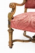 French louis xiv rose upholstery chairs