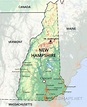 Physical map of New Hampshire