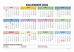 Kalender 2024 mit Kalenderwochen und Feiertagen (pdf, xls & png)