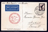 Zeppelinkarte, Südamerikafahrt 1930, Sieger 57 A · Philatelieversand ...