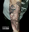 Second part of this amazing compass and world map tattoo sleeve by the ...