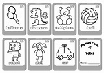 Toys Mini Cards Coloring - Ezpzlearn.com