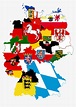 Map Of Germany With Flags, HD Png Download - kindpng