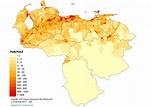 Venezuela population map - Venezuela population density map (South ...