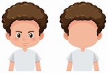 Set of curly boy character 298373 Vector Art at Vecteezy