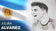 Dibujando a JULIAN ALVAREZ jugador de ARGENTINA | Copa del mundo Qatar ...
