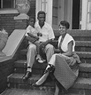 Jackie and Rachel Robinson (with son Jackie Jr.) on the front steps of ...