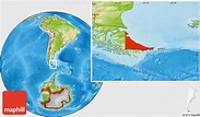 Physical Location Map of Tierra Del Fuego