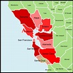 A simple map of the bay area counties for all recent bay area residents ...