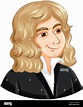 Retrato de Isaac Newton en ilustración de estilo de dibujos animados ...