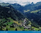 Les Avants Village and Col De Jaman from Above Stock Photo - Image of ...