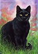 Pin by José Reyes on Cats in Art | Black cat painting, Black cat art ...