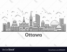 Outline ottawa canada city skyline with modern Vector Image