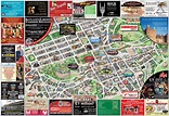 Grande detallado mapa de información turística del centro de Edimburgo ...