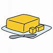 Premium Vector | Butter vector illustration. cartoon yellow butter ...