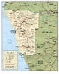 Map of Namibia with towns - Namibian map with all towns (Southern ...