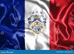 Staatsflagge Von Frankreich Mit Wappen Auf Ihm Illustration 3D Stock ...