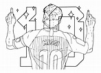 Soccer Player Messi Coloring Pages