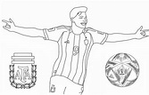 Dibujo para colorear Copa Mundial de Fútbol 2022 : Julian Alvarez 60