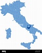 Mapa de la provincia de Benevento, Italia, donde se retira, aislado ...