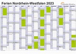 Ferien Nordrhein-Westfalen 2023 - Ferienkalender zum Ausdrucken