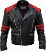 Outfit Craze Men Brando Biker Black And Red Leather Jacket (3X ...