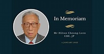 In Memoriam: Mr Hilton Cheong-Leen, CBE, JP | School of Optometry