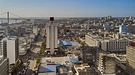 Mosambik, Maputo, Luftaufnahme der Innenstadt von Baixa de Maputo mit ...