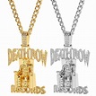 Buy Hip hop death row records Pendant Necklace Men Link Chain Iced Out ...