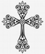 Una cruz con un círculo en el medio. | Vector Premium