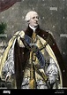 El rey George III en su real atuendo. Xilografía coloreada a mano ...