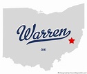 Map of Warren, Belmont County, OH, Ohio
