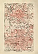 Mülheim an der Ruhr historischer Stadtplan Karte Lithographie ca. 191