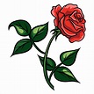 Red rose cartoon style on a white background 2410224 Vector Art at Vecteezy