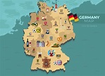 Alemania Mapa - Ilustracion De Mapa De Alemania Con Senal De Carretera ...