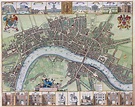 Grande detallado mapa del siglo XVII de ciudad de Londres | Londres ...