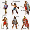 6 types of gladiators with their different weapons and armor : ancientrome