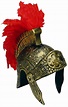 Roman Gladiator Helmet Soldier Gold With Red Feathers Plume Costume ...