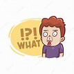 Premium Vector | Funny expression of an astonished person