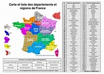France : Liste des Régions + Départements